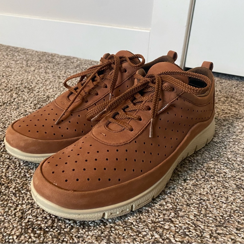 Hotter Shoes Comfort Concept Sneakers Womens 8 Lace up Leather Orthopedic Casual